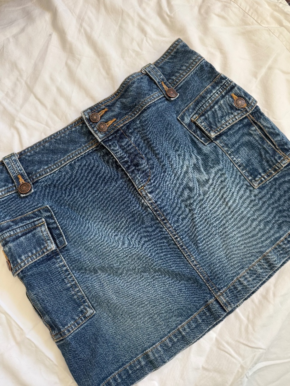 VINTAGE y2k Old Navy cargo denim low-rise mini skirt